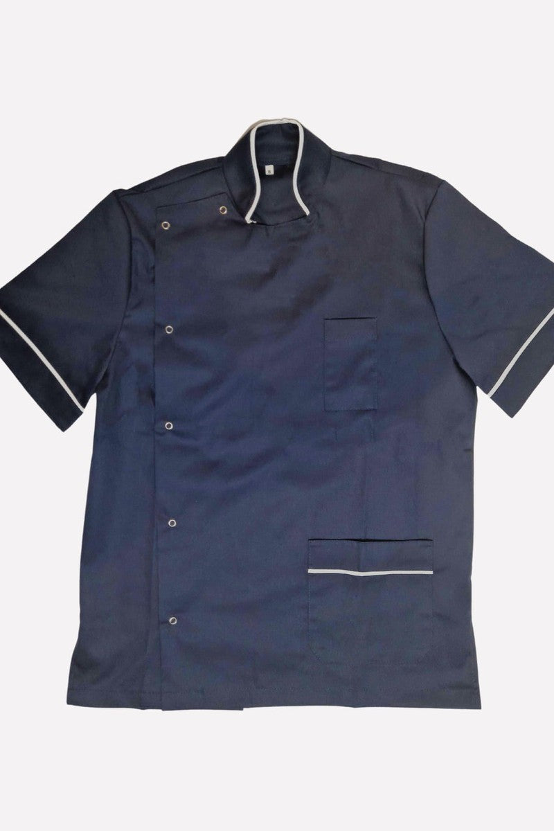 Mens Navy Chinese Collar Tunic