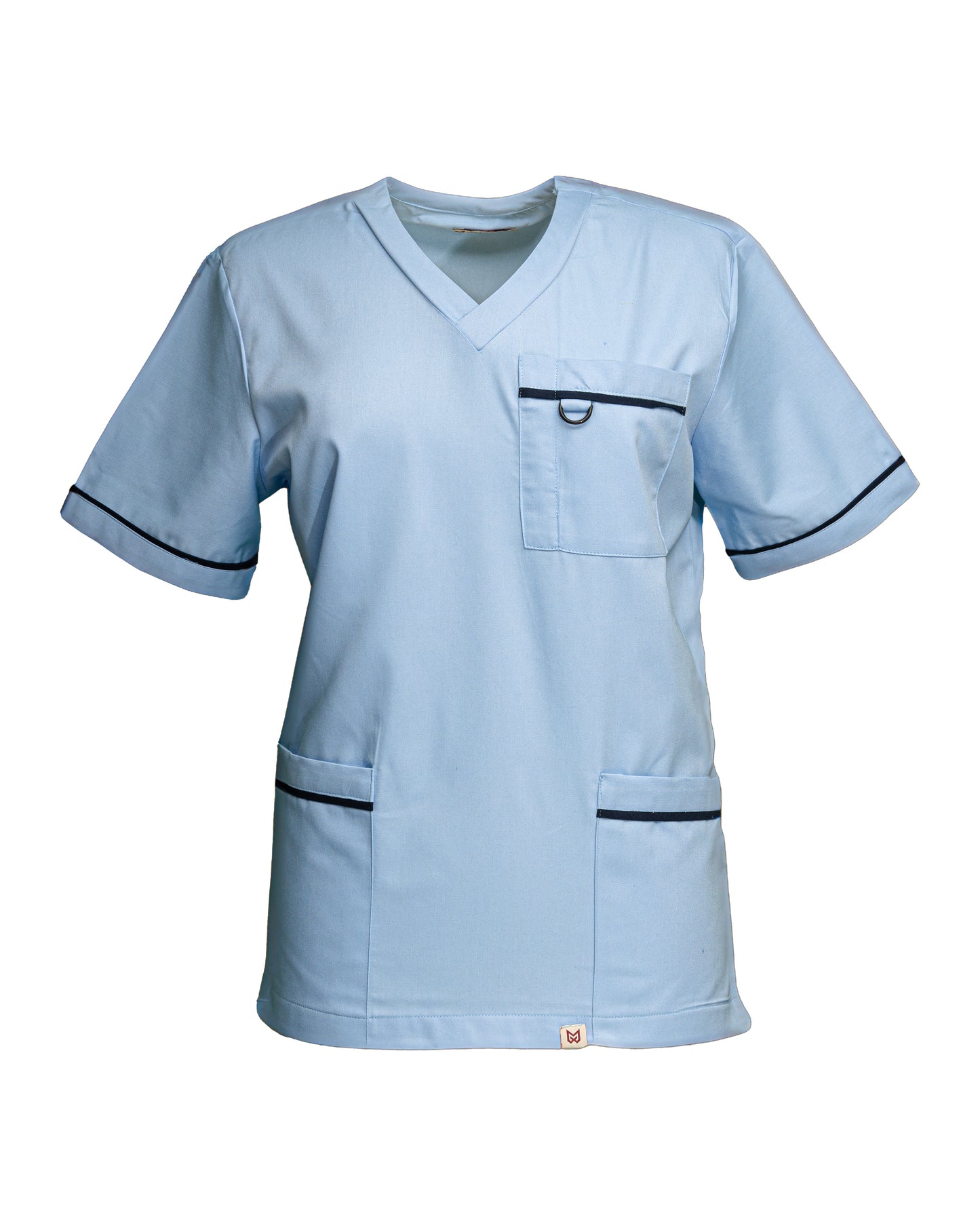 PhilTex Contrast Trim Scrub Top Sky/Navy