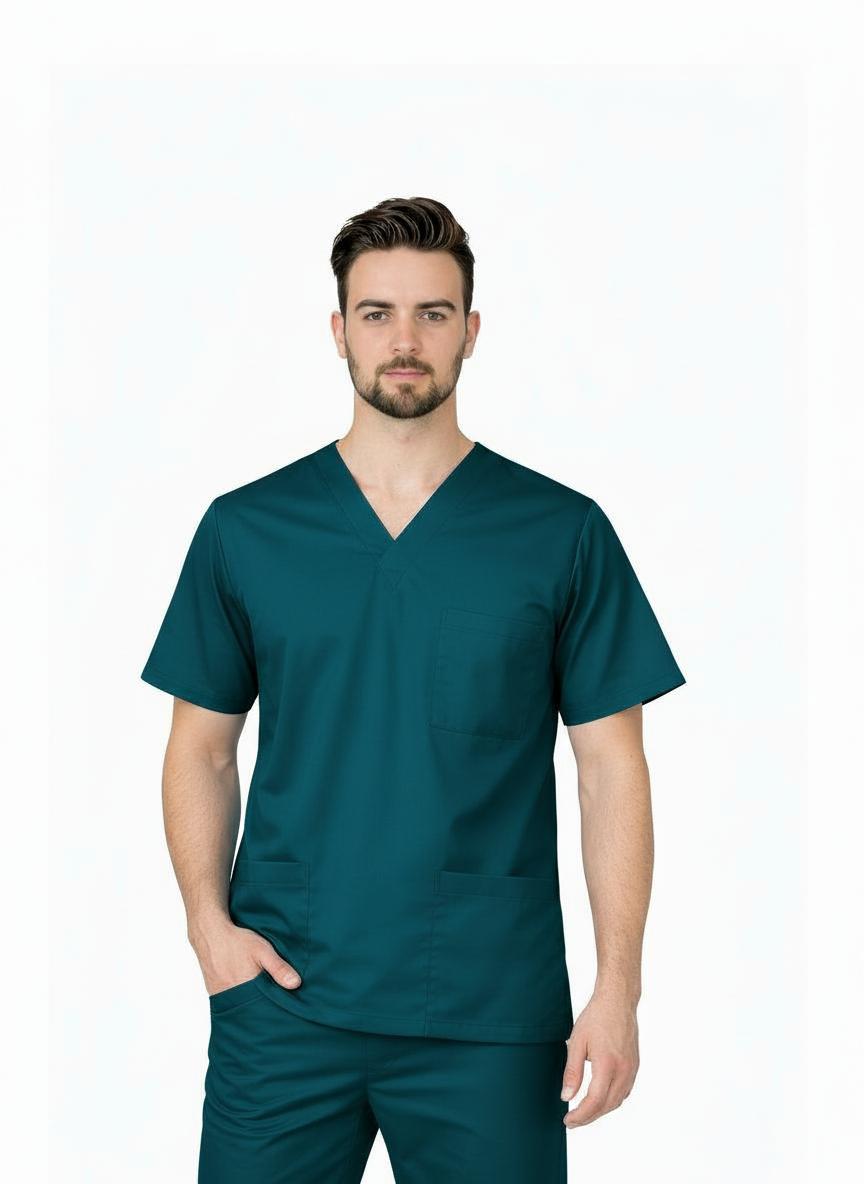 PhilTex Men's Stretch Scrub Caribbean Blue