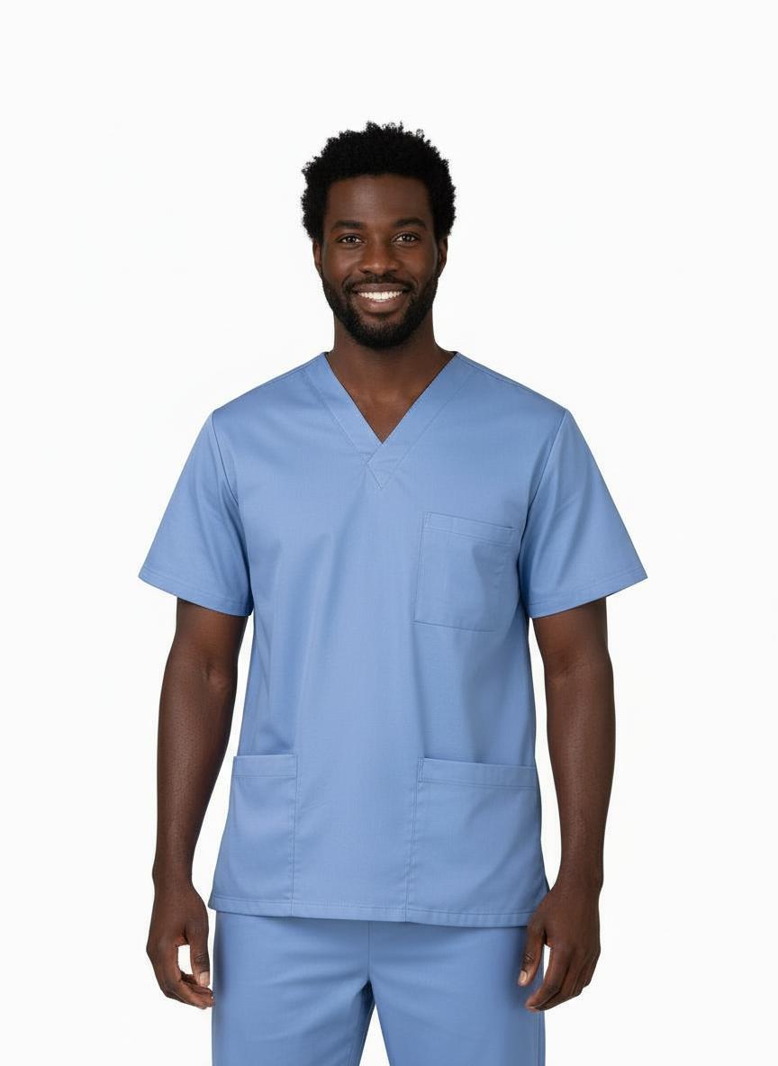 PhilTex Mens Stretch Scrub Ceil Blue
