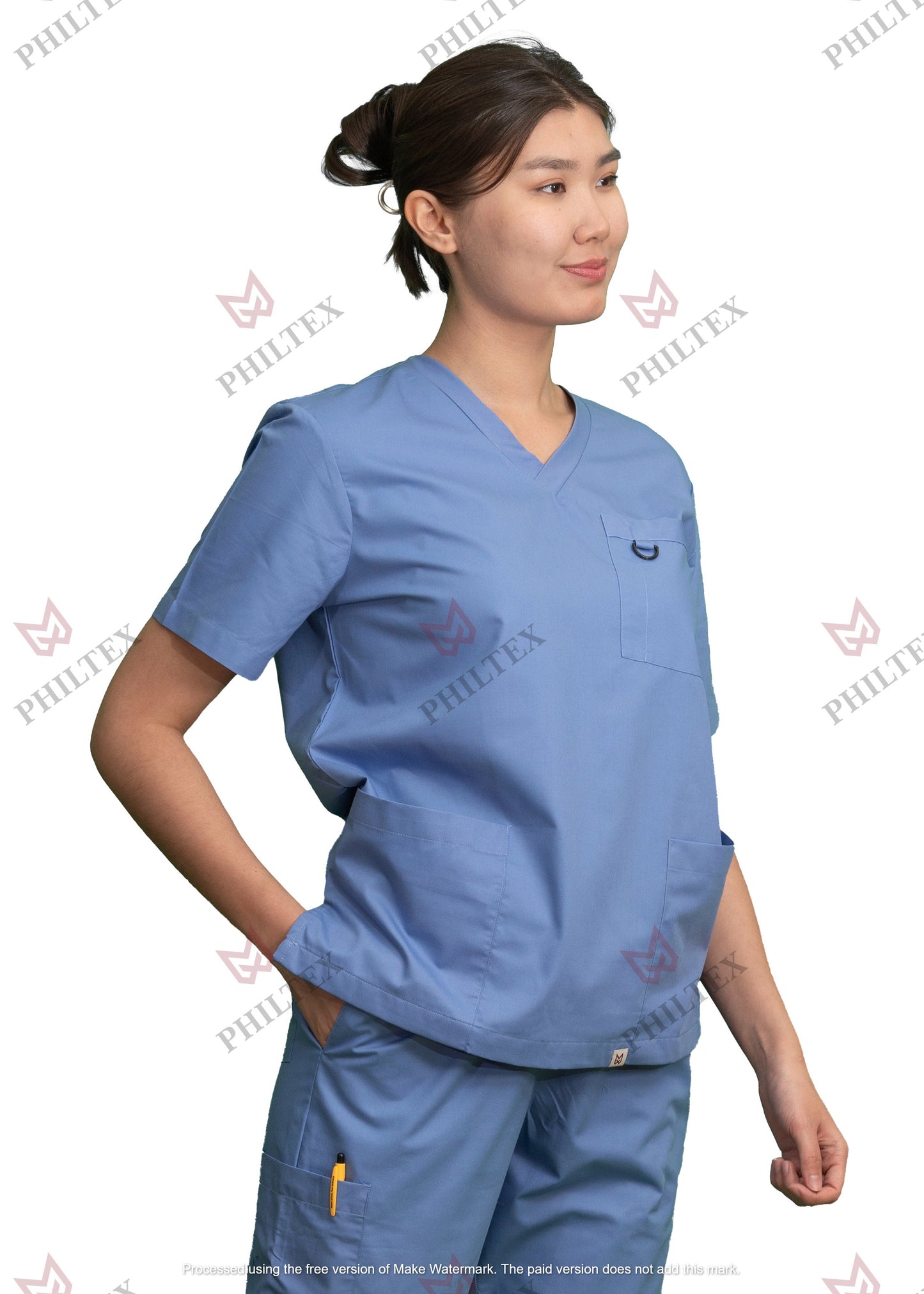 PhilTex Premium Scrub Top Ceil Blue