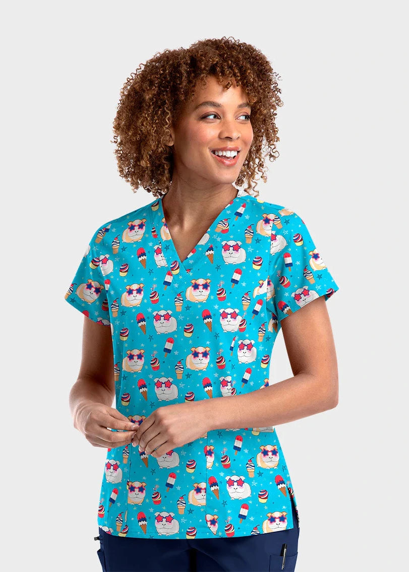 Women’s Stretch V-Neck Print Top KCSO