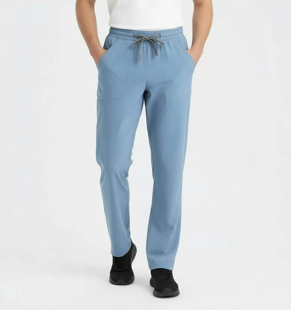 PhilTex Mens Stretch Scrub Bottoms Ceil Blue