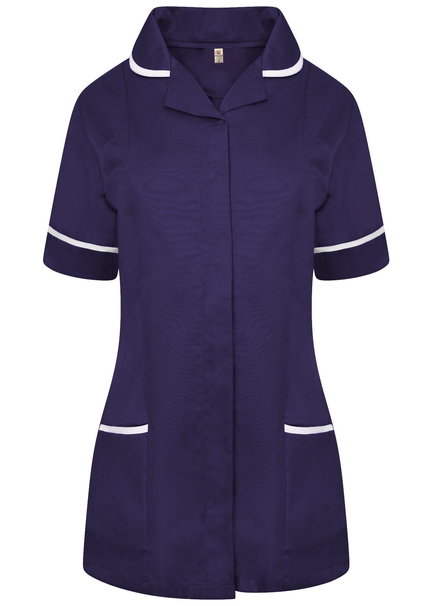 Navy with White trim Ladies Round Collar Tunic