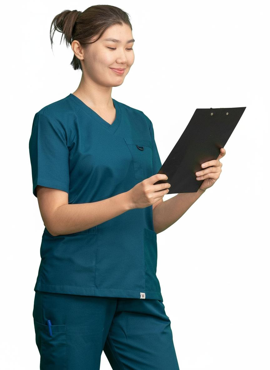 PhilTex Premium Unisex Scrub Top Caribbean Blue