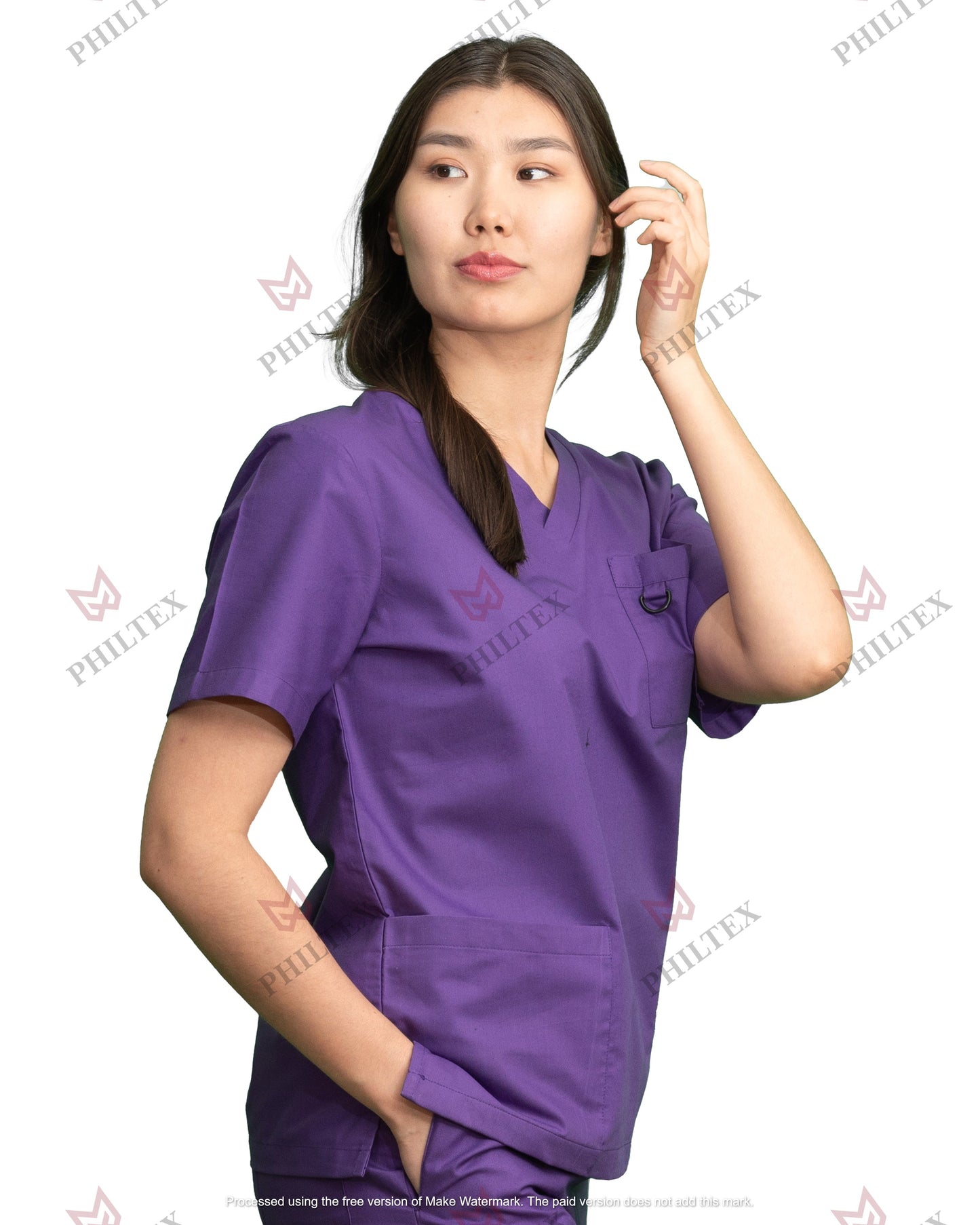 PhilTex Premium Unisex Scrub Top Purple