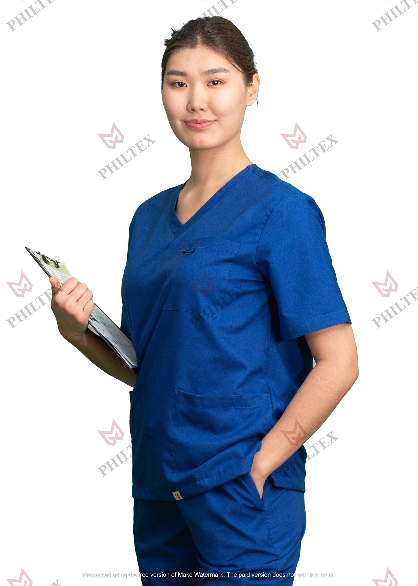 PhilTex Premium Unisex Scrub Top Royal Blue