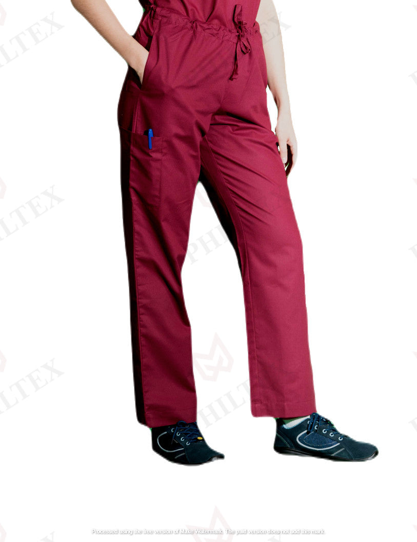 PhilTex Premium Scrub Bottoms Burgundy