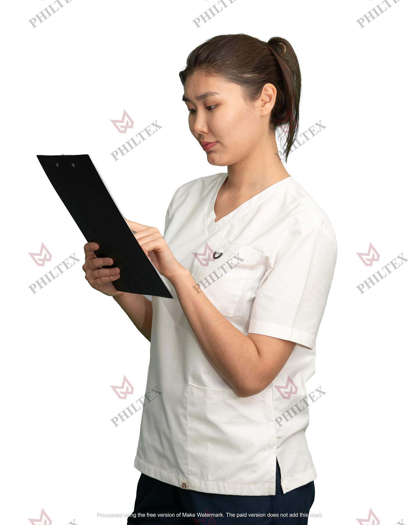 PhilTex Premium Unisex Scrub Tops White