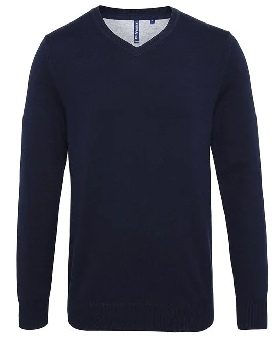 Men's cotton blend v-neck sweater