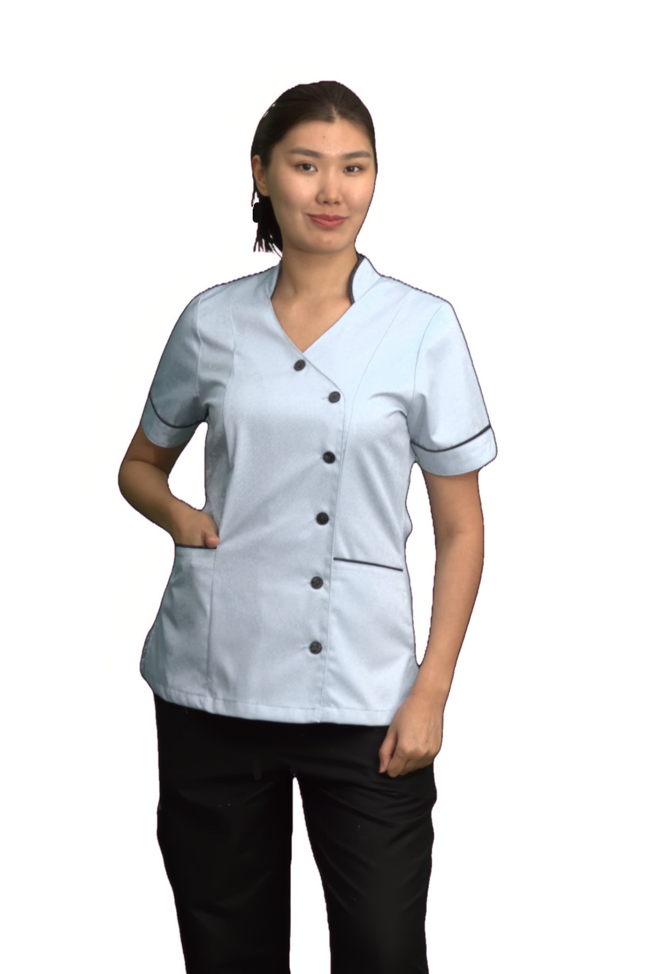 White Ladies Chinese Collar side Opening Tunic