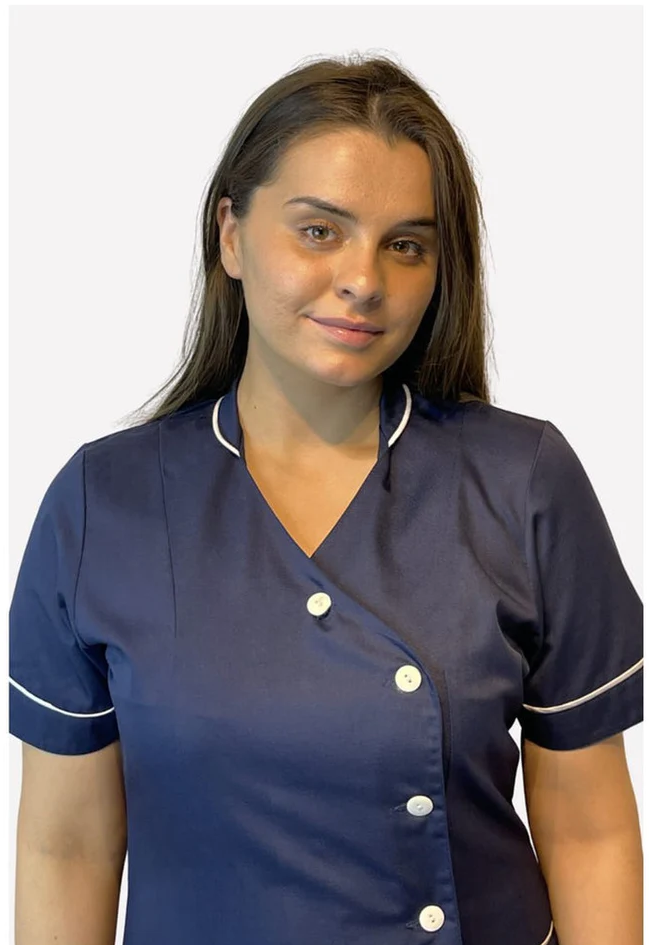 Navy Ladies Chinese Collar side Opening Tunic