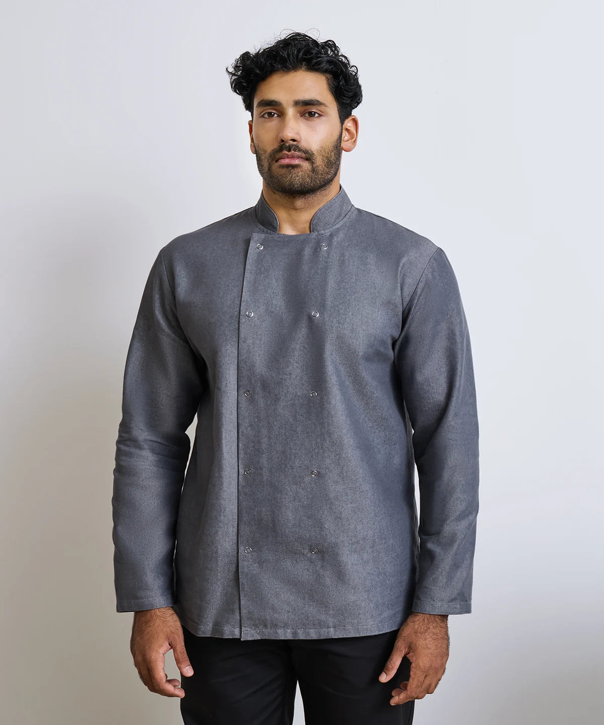 Denim long sleeve chef's jacket
