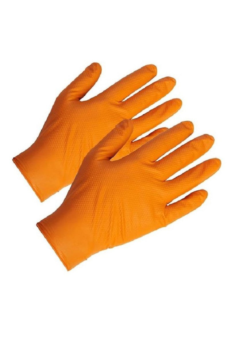 Ignite - Diamond Textured Orange Nitrile gloves 100pk