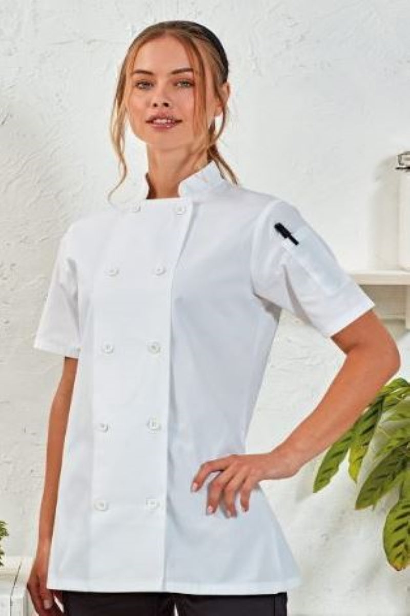 Women's short sleeve chef's jacket