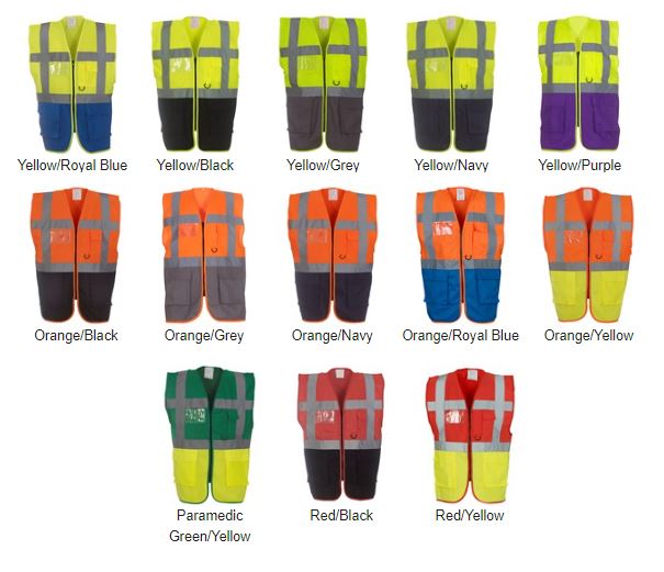 Two tone multifunctional hi-vis waistcoat