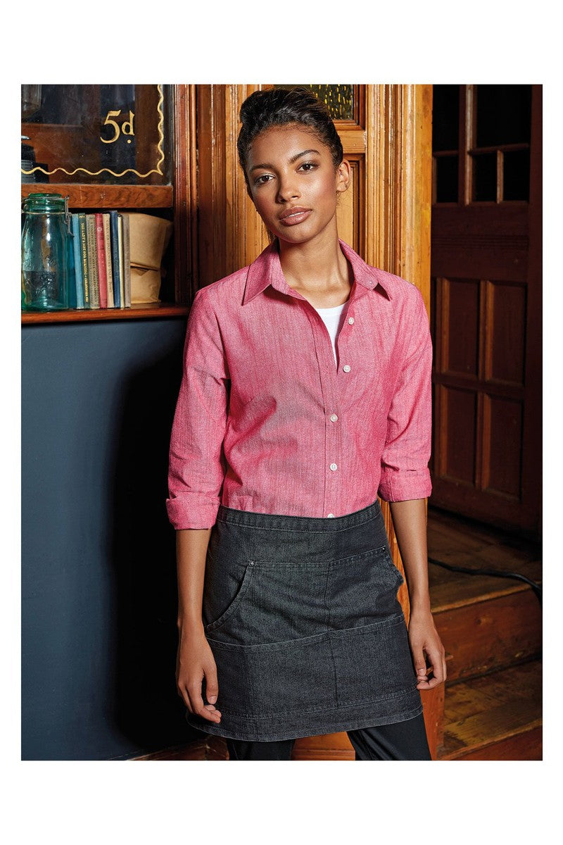Jeans stitch denim waist apron
