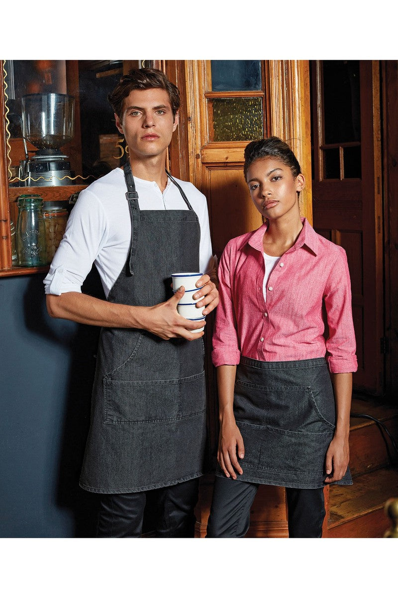Jeans stitch denim waist apron