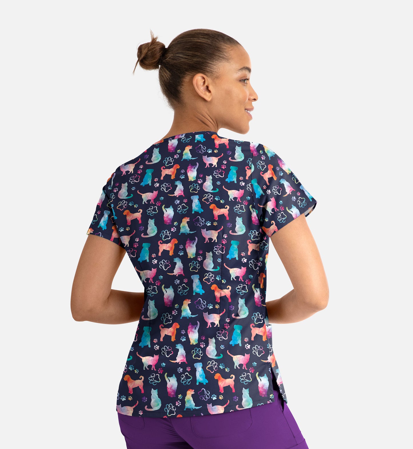 Women’s Strech V-Neck Print Top FOCO