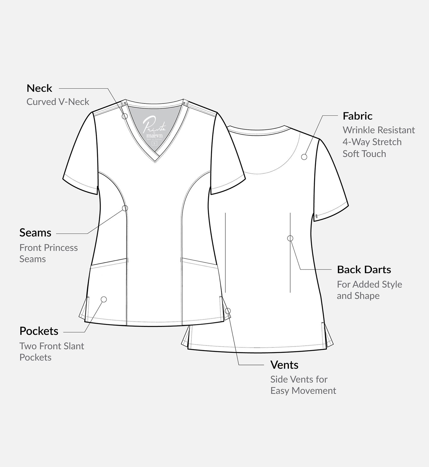 Women’s Strech V-Neck Print Top GNZN