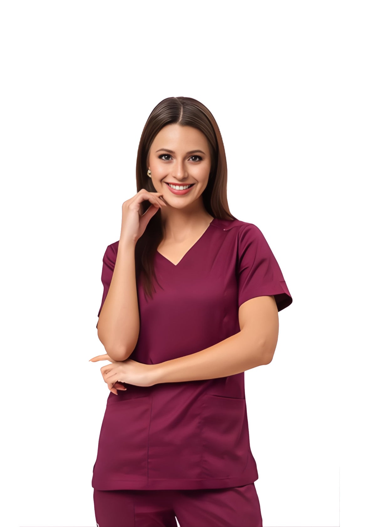 PhilTex Ladies Stretch Scrub Burgundy