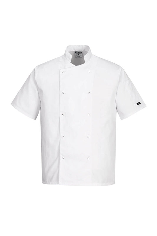 Cumbria Chefs Jacket Short Sleeve White