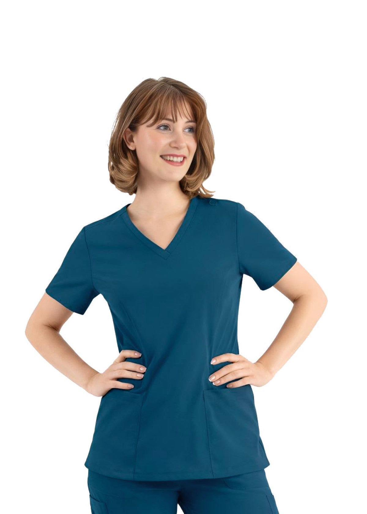 PhilTex Ladies Stretch Scrub Caribbean Blue