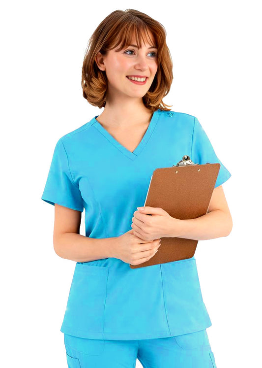 PhilTex Ladies Stretch Scrub Electric Blue