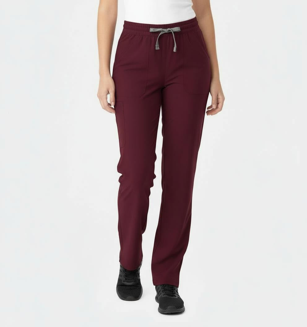 PhilTex Ladies Stretch Scrub Bottoms Burgundy