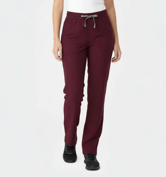 PhilTex Ladies Stretch Scrub Bottoms Burgundy