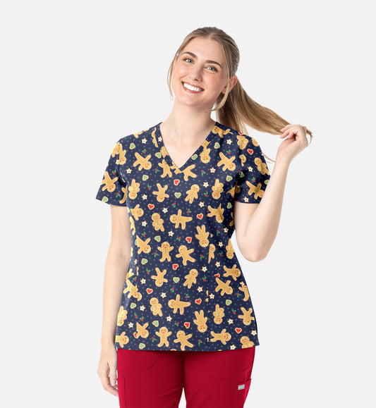 Women’s Strech V-Neck Print Top GNZN