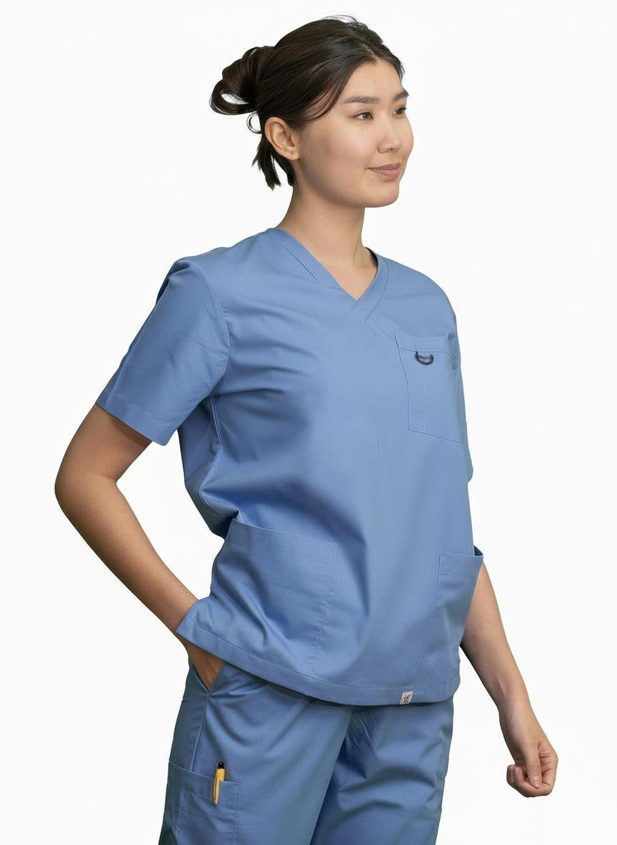 PhilTex Premium Scrub Top Ceil Blue