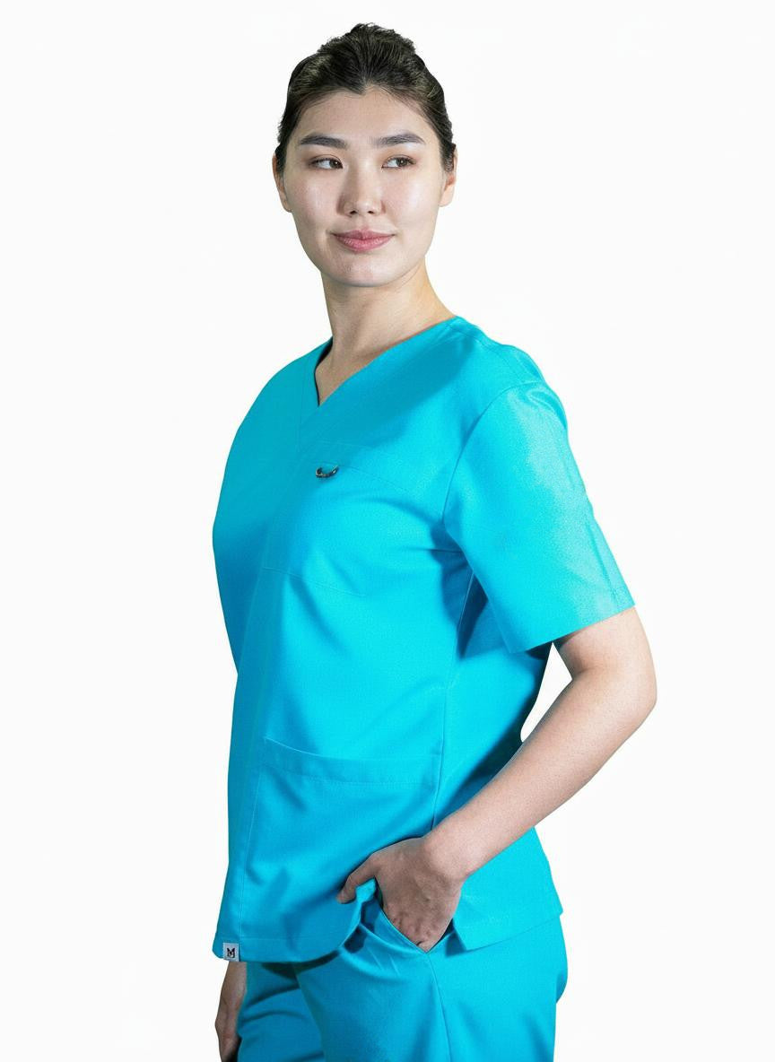PhilTex Premium Unisex Scrub Top Electric Blue