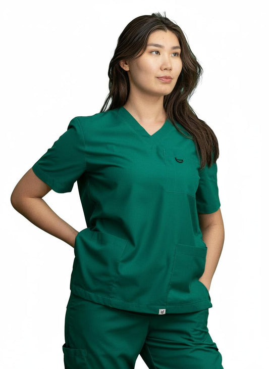 PhilTex Premium Unisex Scrub Top Hunter Green