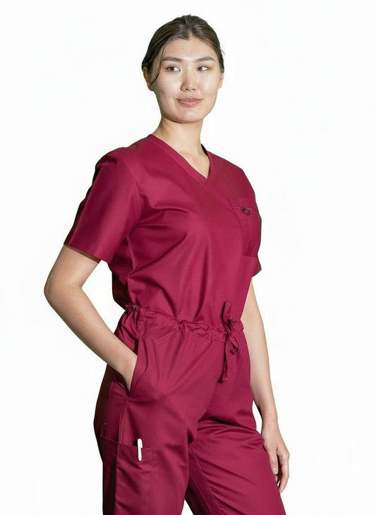 PhilTex Premium Scrub Top Burgundy