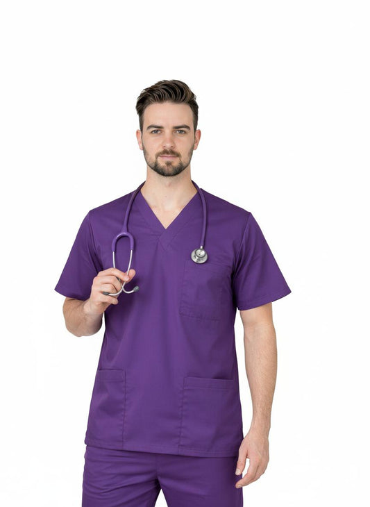 PhilTex Men's Stretch Scrub Purple