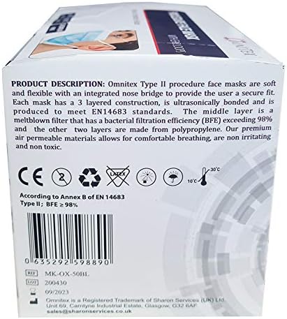 Omnitex Premium3Ply Mask Face Type IIR