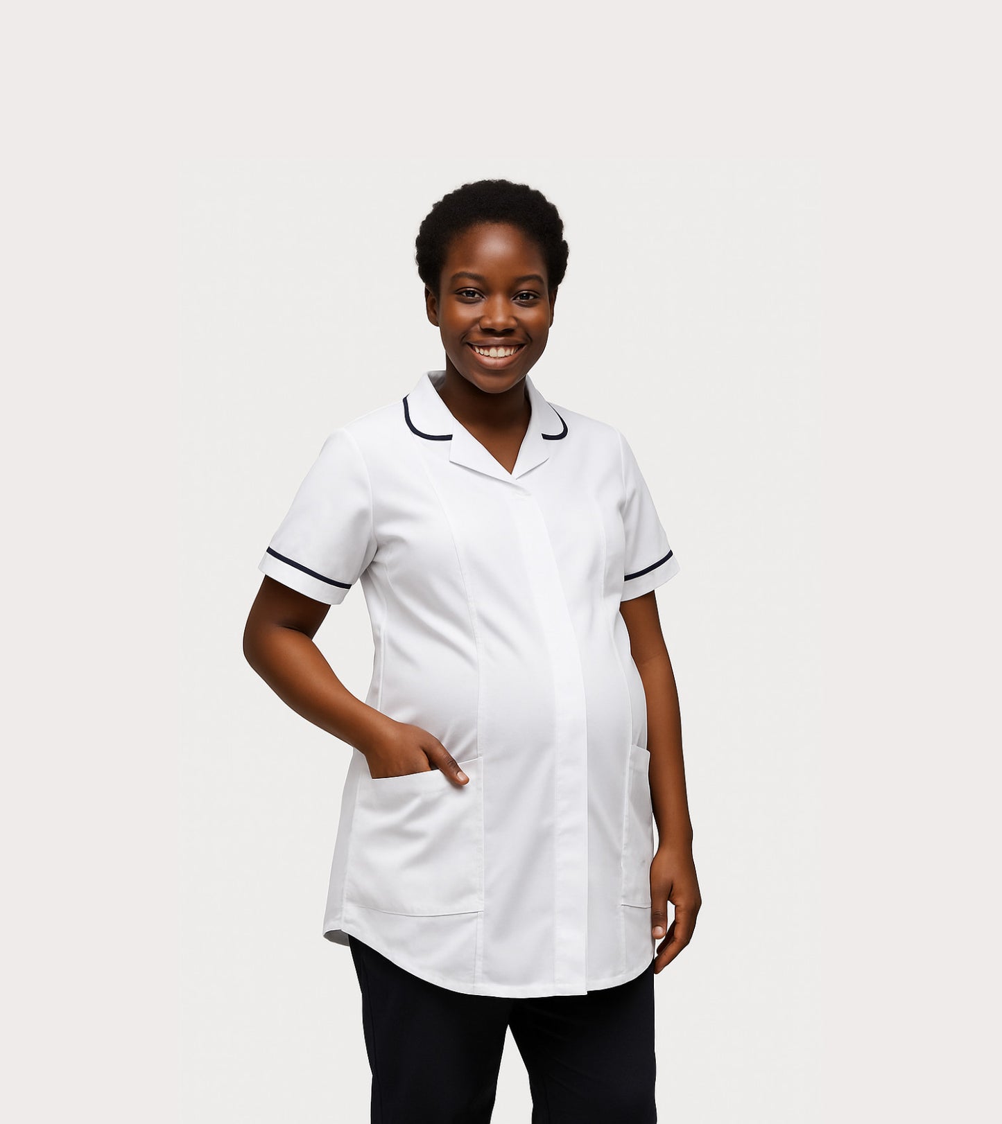 Ladies Stretch Maternity Tunic White