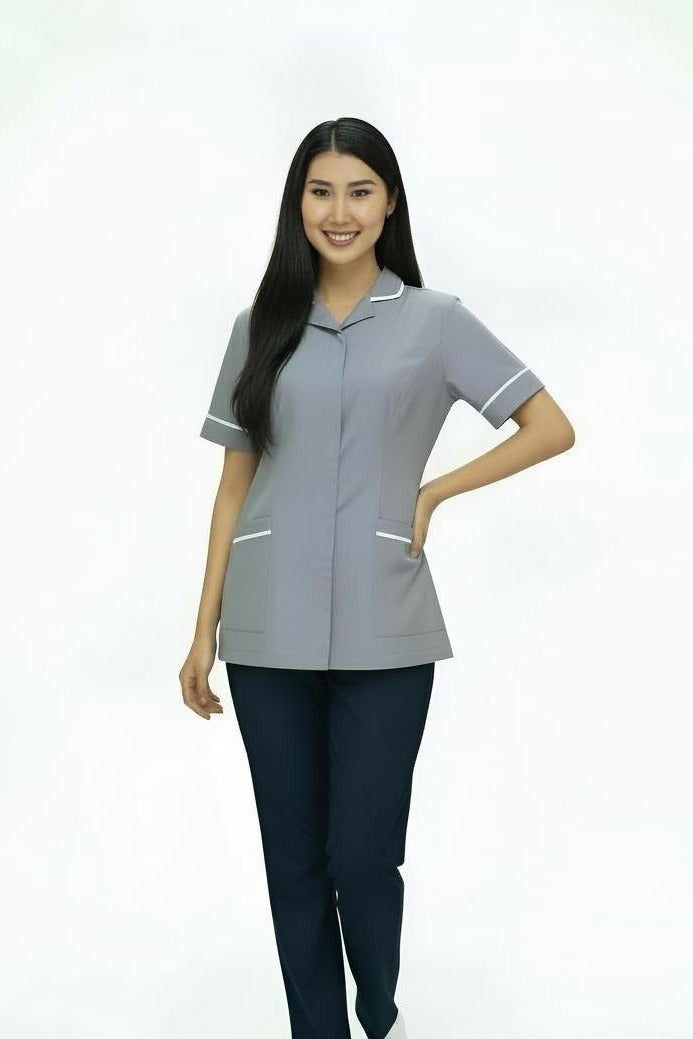 Storm Grey Ladies Round Collar Tunic