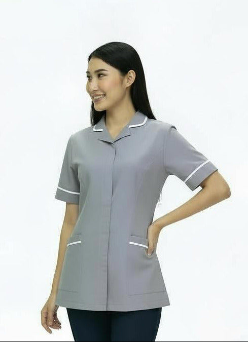 Storm Grey Ladies Round Collar Tunic