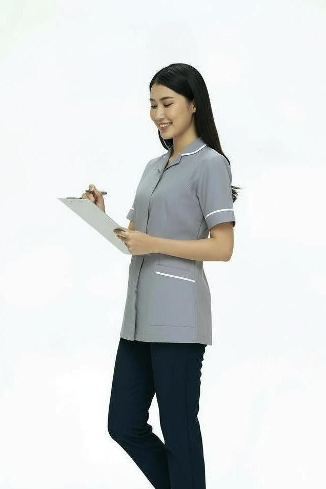 Storm Grey Ladies Round Collar Tunic