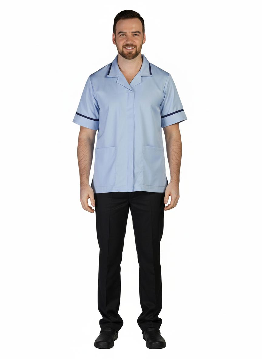 Mens Sky Reverse Collar Tunic