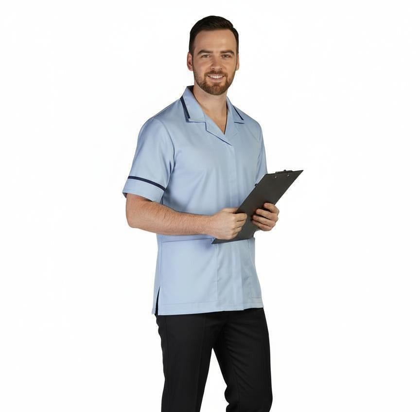 Mens Sky Reverse Collar Tunic