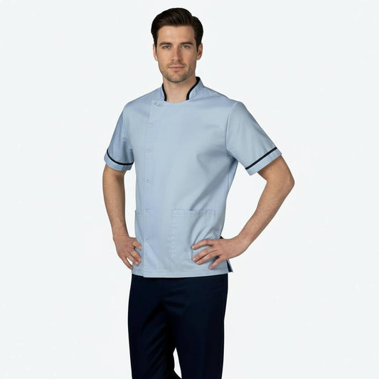 Mens Chinese Collar Tunic Sky