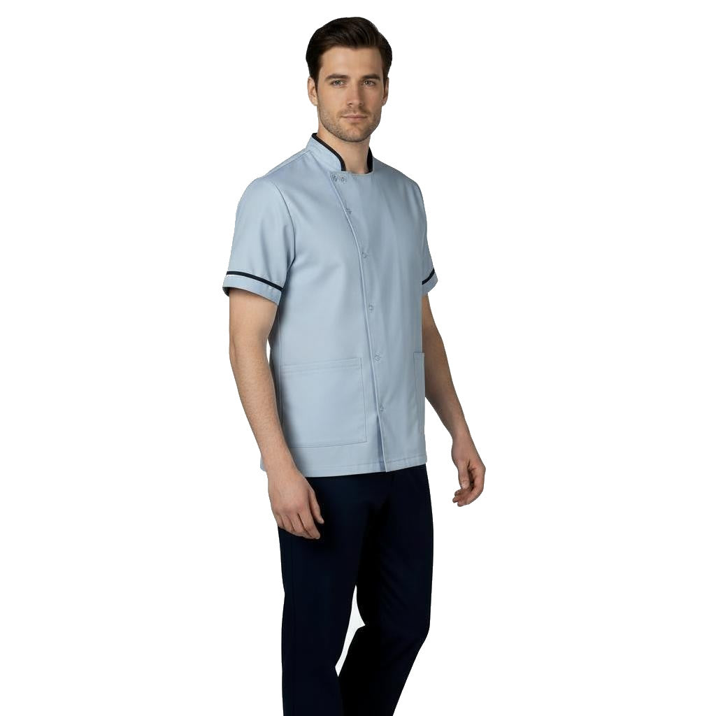 Mens Chinese Collar Tunic Sky