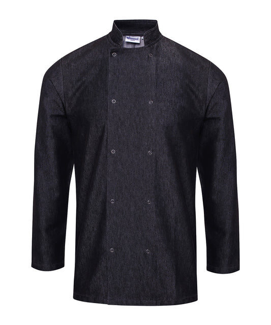 Denim long sleeve chef's jacket