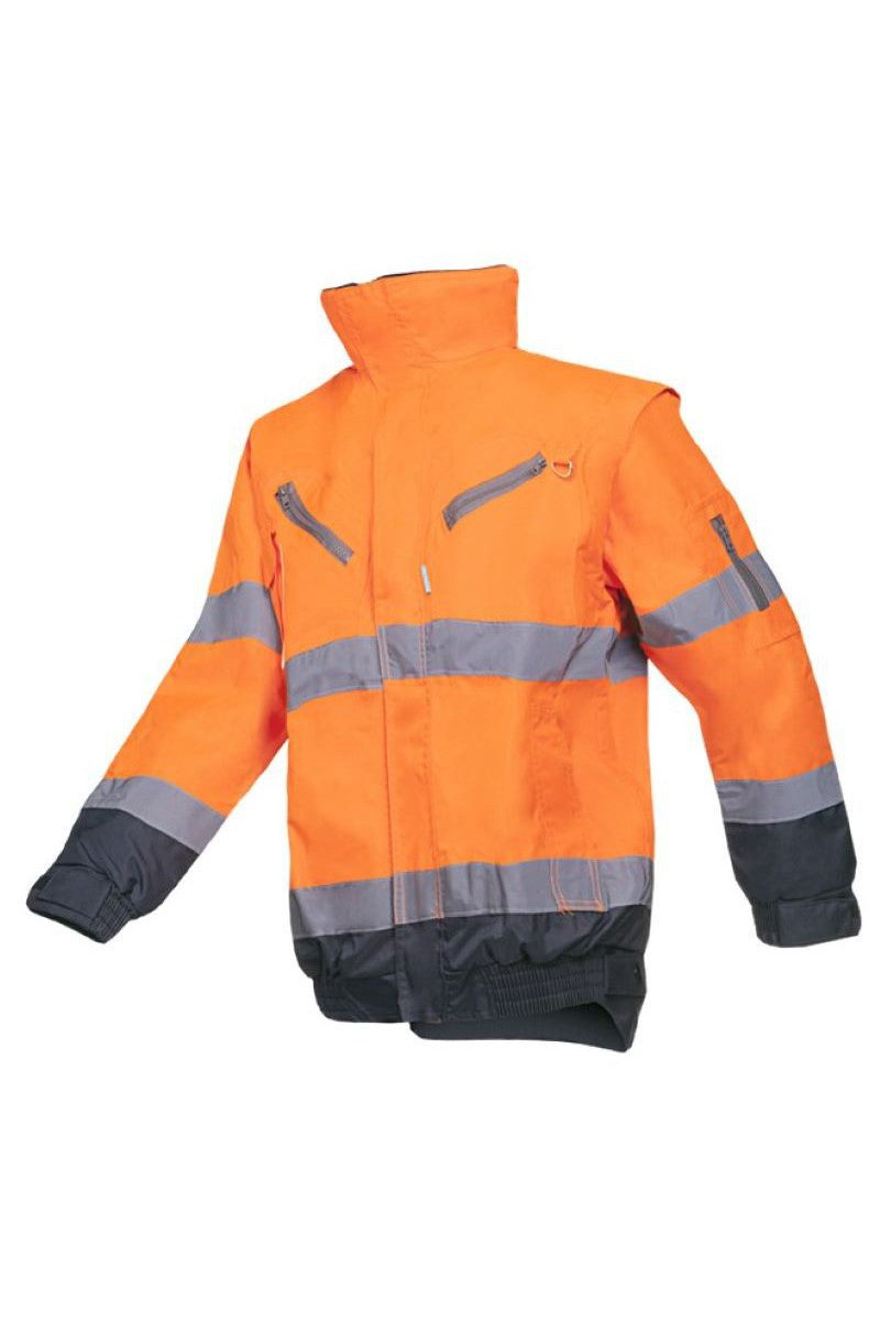Campbell hi-vis winter bomber jacket with detachable sleeves