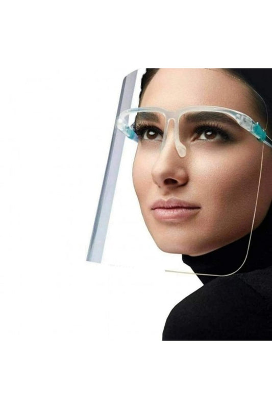 Face Shield with Glasses, Spectacle Frame Full Face Visor